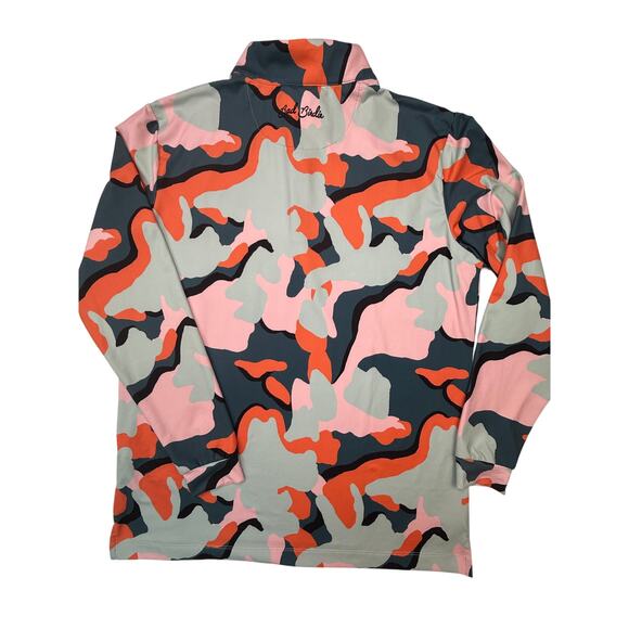 Bad Birdie Powell Quarter Zip Golf Pullover Pink Green Orange Men Size M - Picture 2 of 16